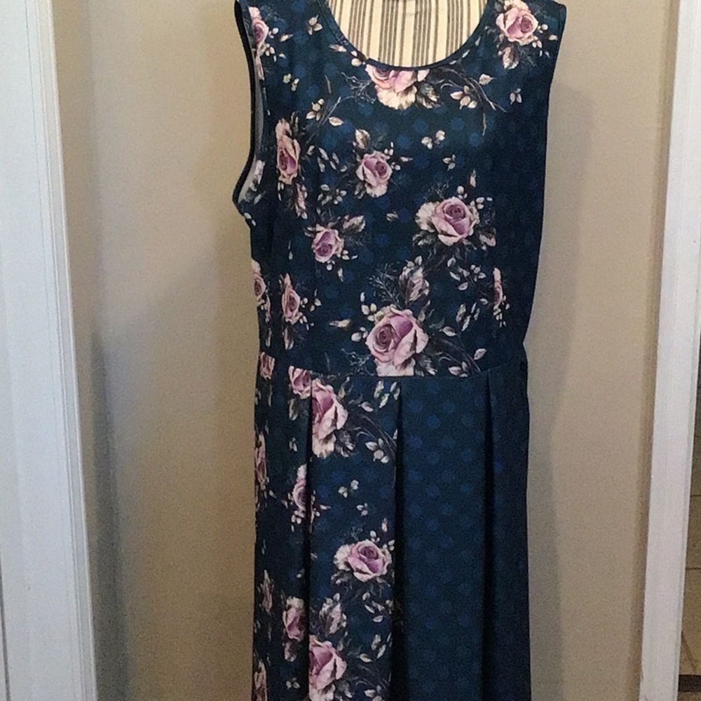 Lily by Firmiana Floral Polka Dot Sleeveless Dress Size 1X